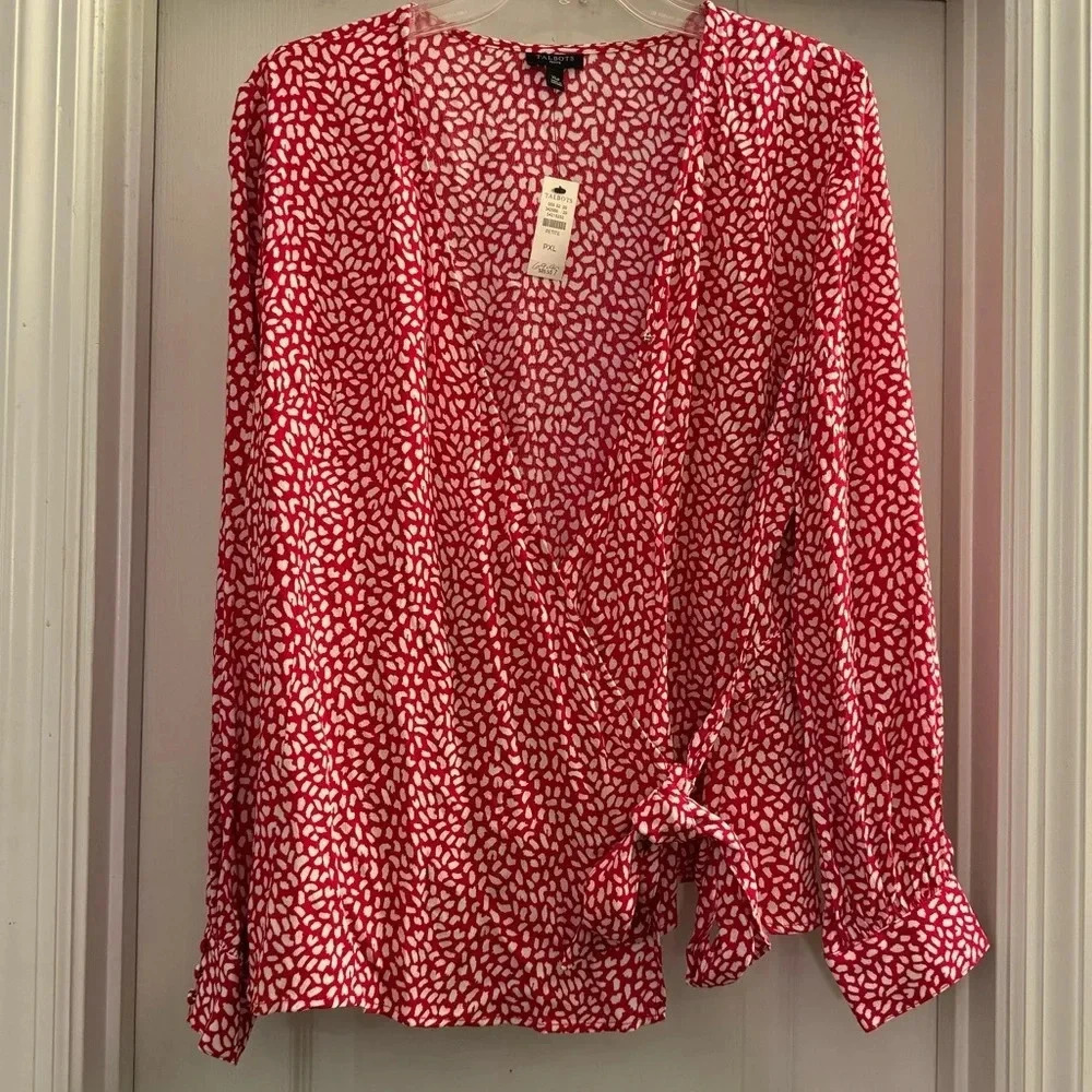 Talbots Long Sleeve Wrap Blouse
